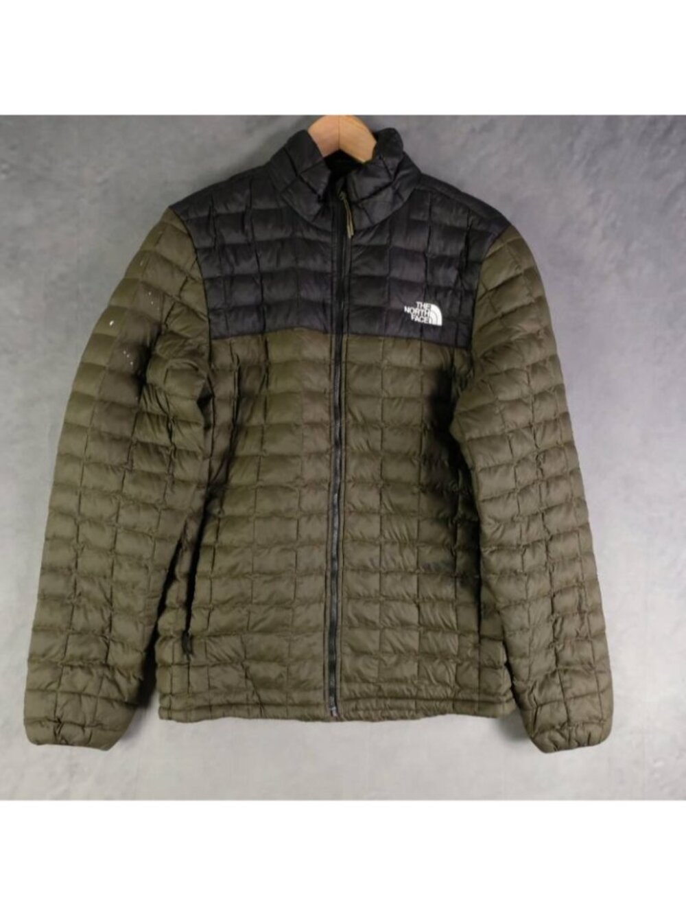 The North Face Jacket Mens Small Olive Black ThermoBall Eco Jacket Quilted